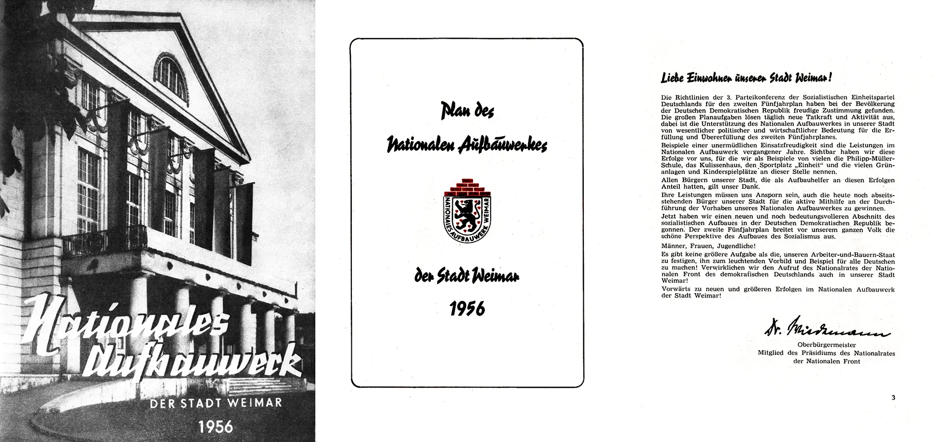 Nationales Aufbauwerk der Stadt Weimar - Oberbürgermeister der Stadt Weimar Nationales Aufbauwerk der Stadt Weimar - Oberbürgermeister der Stadt Weimar